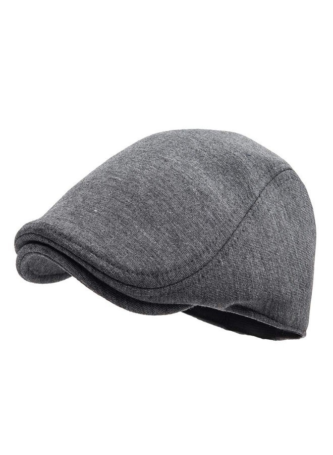 FEINION 2 Pack Men Cotton Newsboy Cap Soft Fit Cabbie Hat (Black/Dark Grey) - Image 5